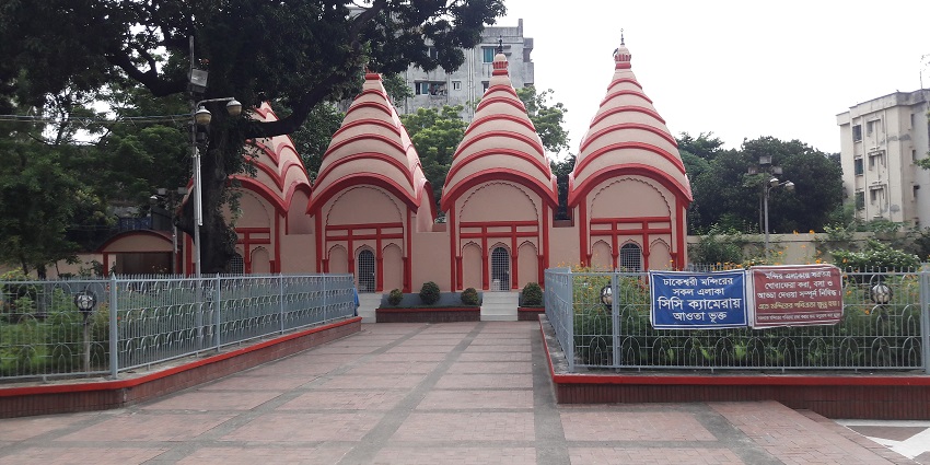 Tourist places in Dhaka feature the historic Hindu temple dedicated to Goddess Dhakeshwari in Dhaka