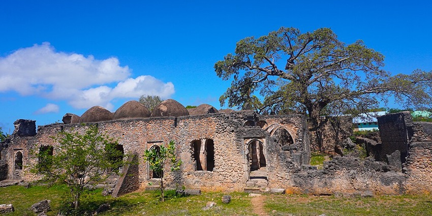 Historical ruins of Kilwa Kisiwani in Southern - one of the best things to do in Tanzania.