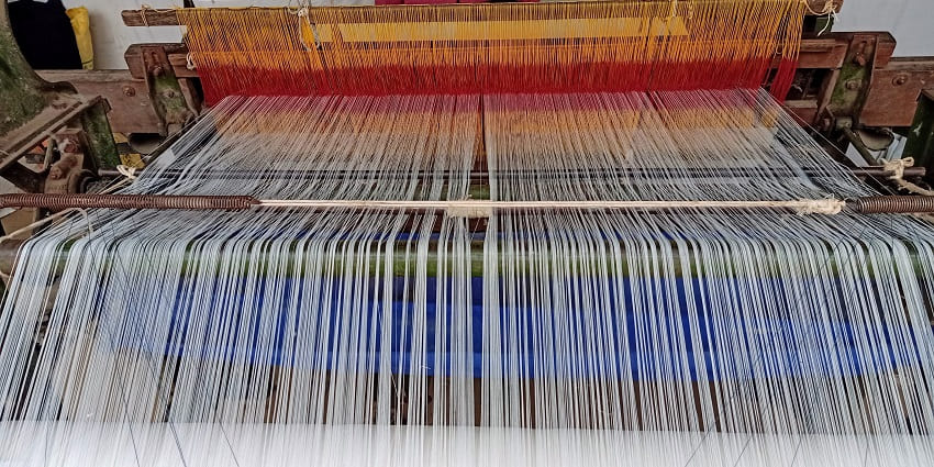 Image of a handloom placed in the exhibition in Bangladesh