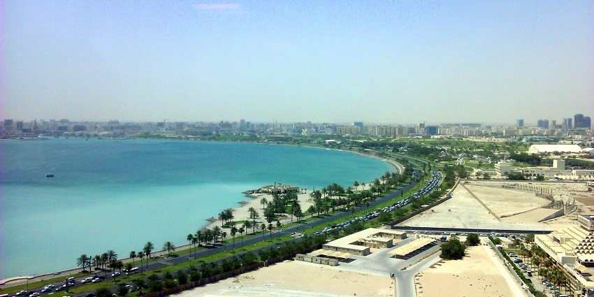 Scenic waterfront promenade with views of the city skyline, as suggested by Doha city guide.