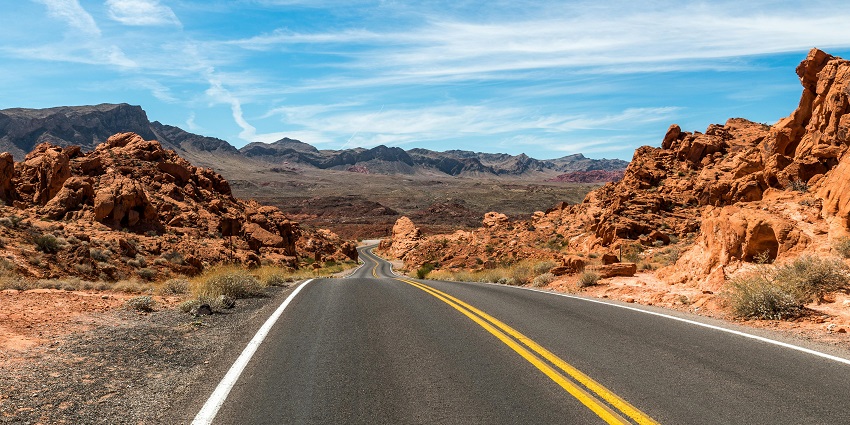 An image of Turquoise Trail, a scenic route with quaint towns and breathtaking landscapes.
