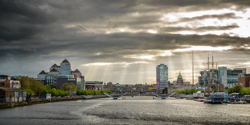 An image of Dublin City, a very popular tourist destination in Ireland.
