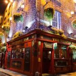 An image showing the vibrant exterior of Temple Bar, a lively hub of Dublin Nightlife.