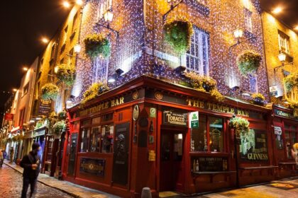 An image showing the vibrant exterior of Temple Bar, a lively hub of Dublin Nightlife.