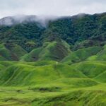 The Dzukou Valley travel guide highlights the panoramic view of the valley with lush greenery