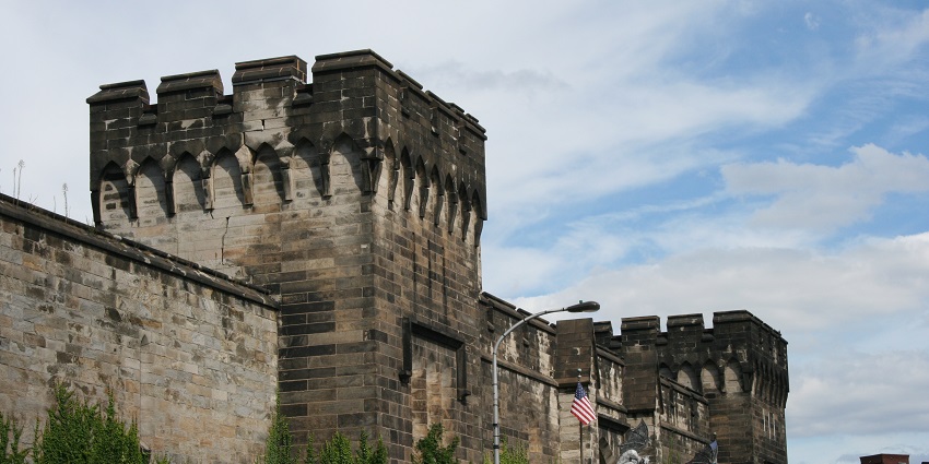 An image of the main gate of theEastern State Penitentiary, a historic site in Philadelphia.