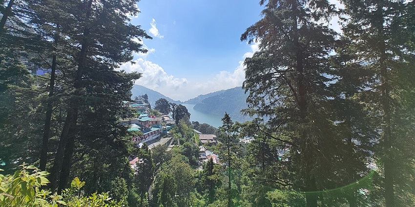 A beautiful view of Nainital from nearby woods in Uttrakhand.