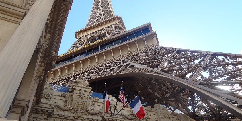 Replica of the Eiffel Tower, a romantic spot to celebrate Valentine's Day in Las Vegas.