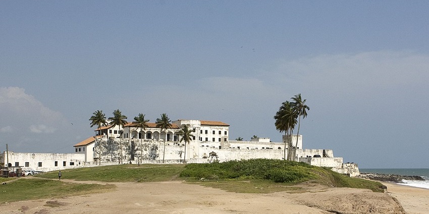 The picture of the Elmina Castle also known as Mine Castle of the St. George, Ghana