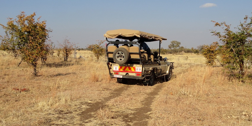 Jeep in Hwange National Park for game drives.
