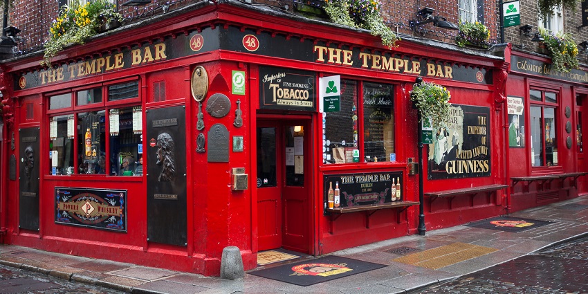 An image showing a view of Temple Bar, one of the best things to see in Dublin, Ireland.