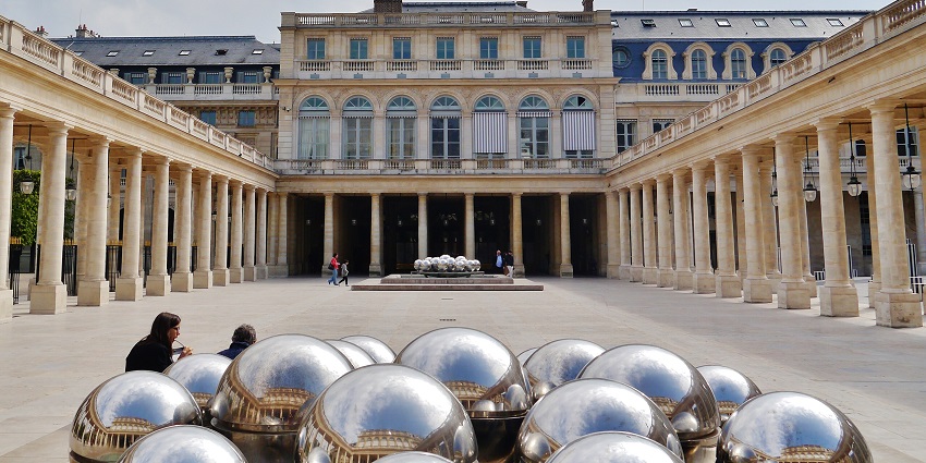 Royal Courtyard is a historic courtyard featuring iconic black-and-white striped columns.