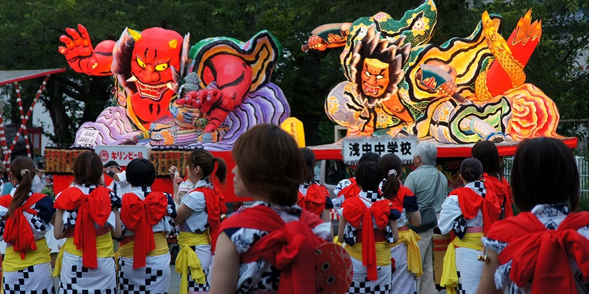 Nebuta Matsuri is a vibrant Japanese festival featuring illuminated floats, traditional music, and colourful performances