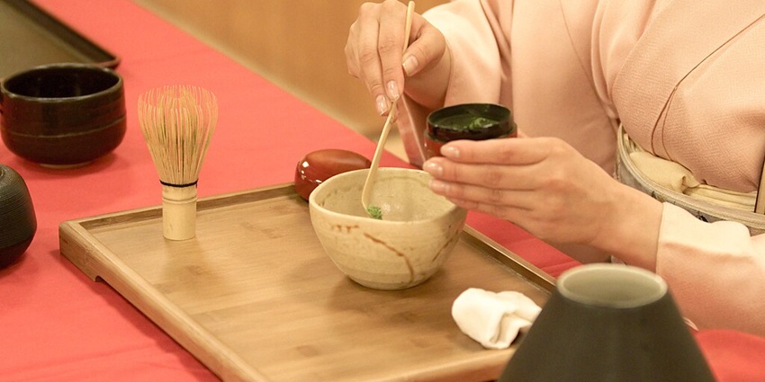 Traditional Japanese tea preparation reflecting mindfulness and cultural heritage