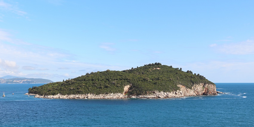 A picture of Lokrum Island, a scenic getaway, one of the best things to do in Dubrovnik.