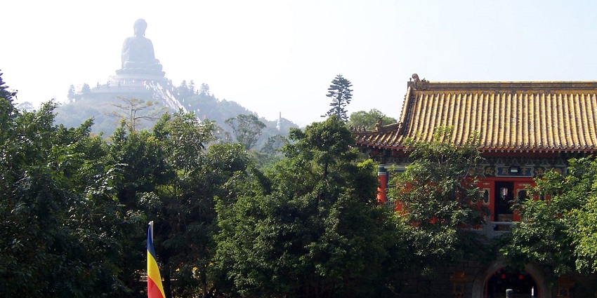The buildings display classic Chinese architecture with curved and graceful roofs.