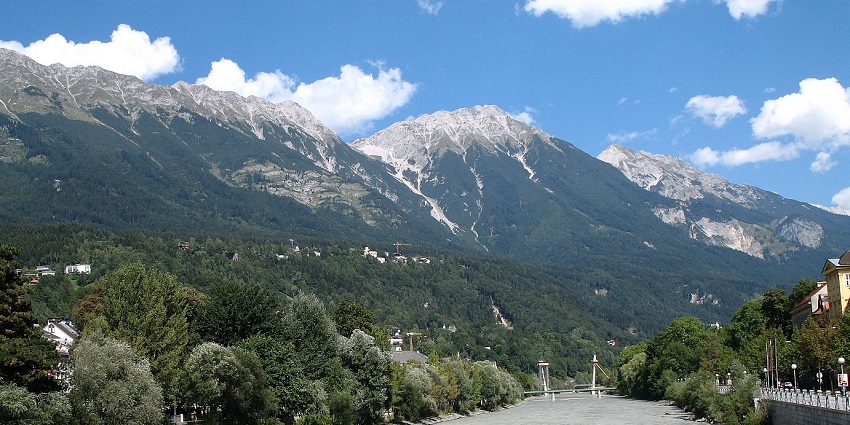 A view of the Nordkette Mountain Range, among the best things to do in Innsbruck.