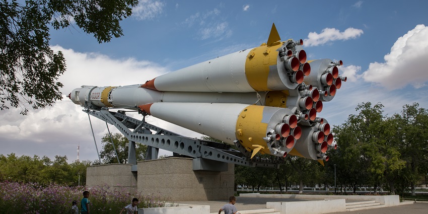Explore the town of Baikonur Cosmodrome a historic spaceport launching rockets.