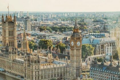 An image of city view in England, spectacular and vast.