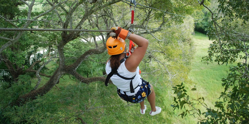 Exciting zipline adventure through lush Phuket rainforest.