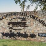 Image of Fort Sill Army Base Entrance Scott Gate with Half Section Emblem