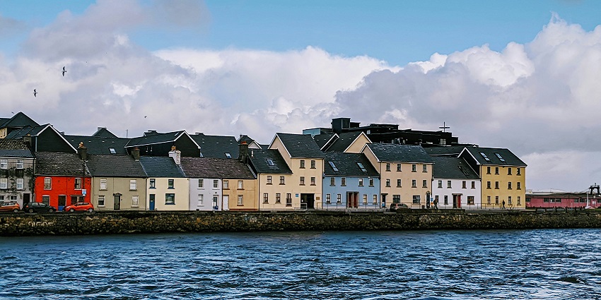 An image of colourful houses along the waterfront in Galway for all to enjoy.