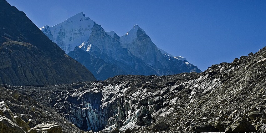 Gangotri Glacier with breathtaking views, one of the places to visit in Gangotri.