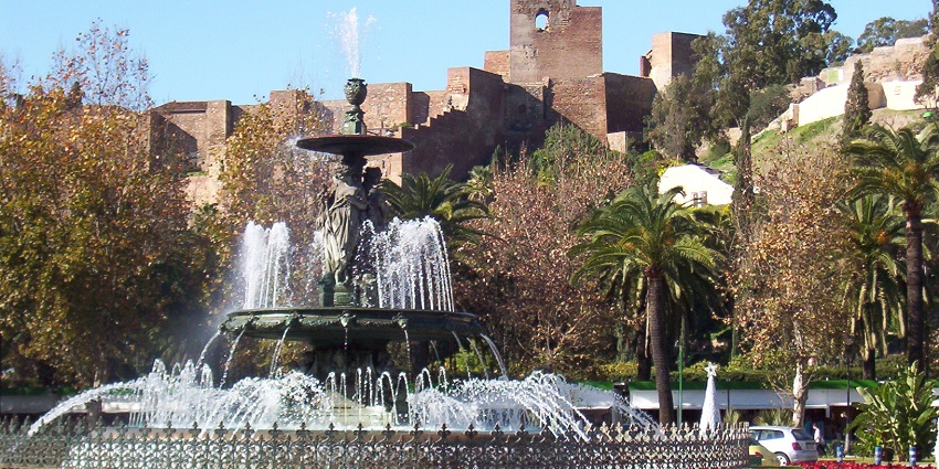 Historic hilltop castle with exquisite fountain