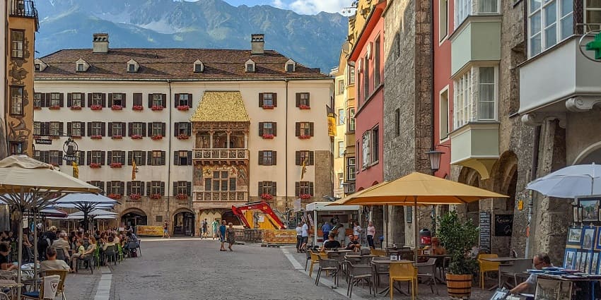 An image of the Golden Roof in Innsbruck, one of the best places to visit in Innsbruck.