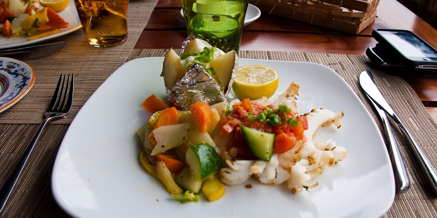 Delectable shrimp has been served on plates, one of the best things to do in Mauritius.