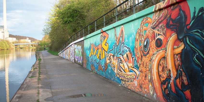 A view of graffiti art on the Graffiti Hall of Fame, a must-see destination near the Met Museum.