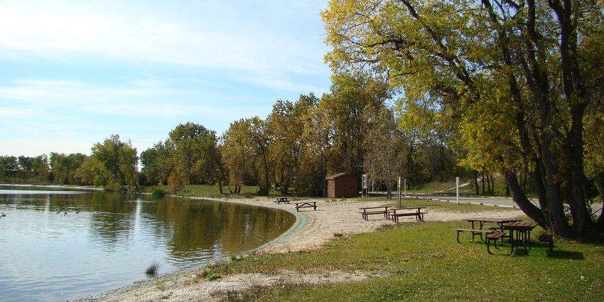 An empty Grand Beach in Manitoba is looking peaceful on a less busy day during the falls.