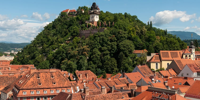 Romantic scenic view of Graz Old Town.
