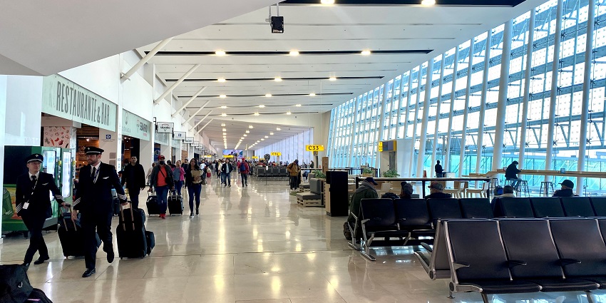 An image of the interior of Guadalajara International Airport, a well-known air travel option.