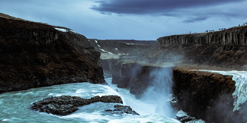 An Image of the Gullfoss waterfall, one of the most famous of the Iceland waterfalls.