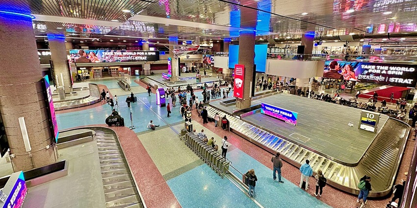 An image of Baggage claim carousels at Harry Reid International Airport in Las Vegas, Nevada