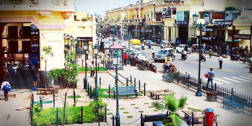 Hazratganj market, one of the most upmarket and beautiful markets of the city