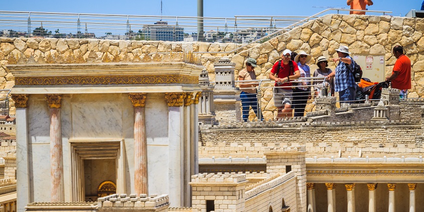 Magnificent Second Temple showcasing Herodian architecture and Jewish history.
