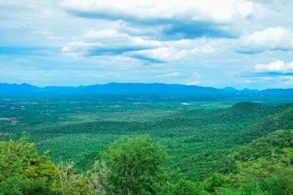 The sturdy and rugged temple on the top of Dindigul Fort, an architectural splendour.