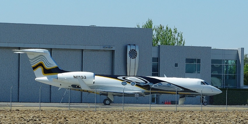 An image of a Nike jet at Hillsboro Airport, one of the best airports in Oregon