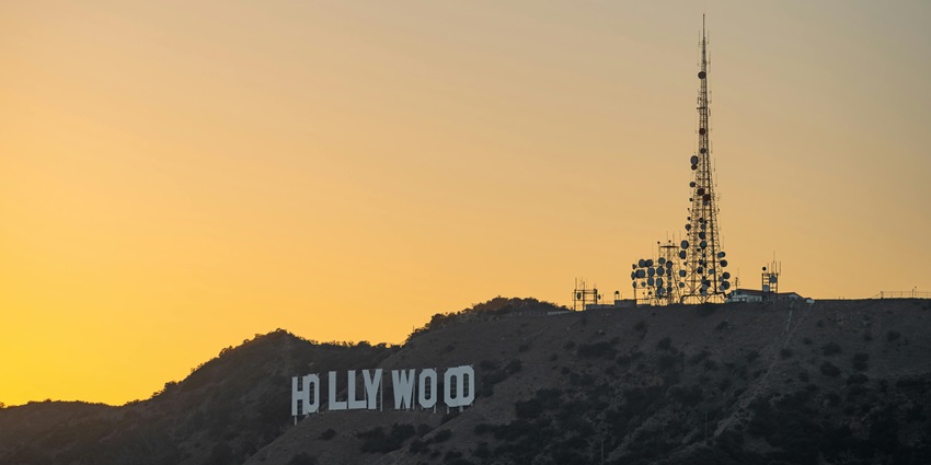 An image of Hollywood Sign at Sunset in Los Angeles - relaxing in a famous nightlife spot in America