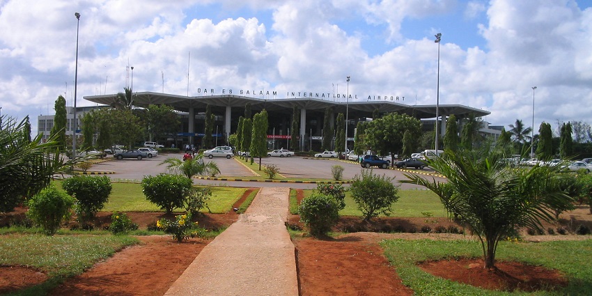 Entrance of Julius Nyerere International Airport to reach Mikumi National Park.