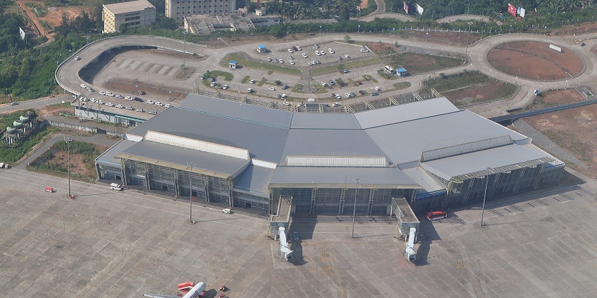 Aerial view of the Mangalore International Airport nearest airport to Gokarna