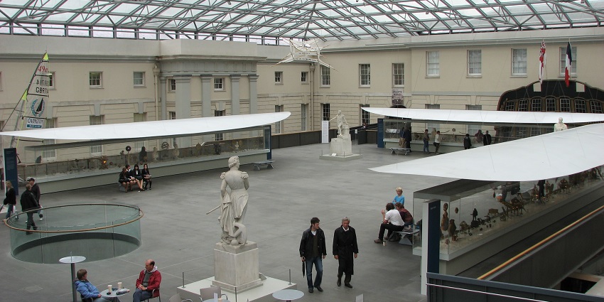 An image showing the elegant architecture of the National Maritime Museum in London