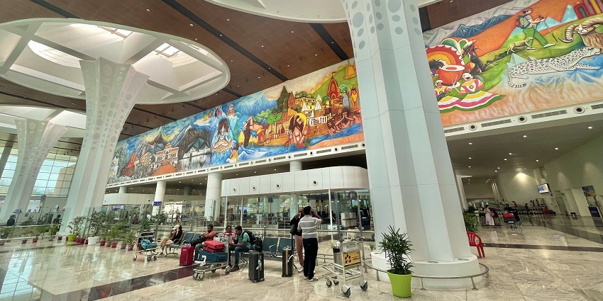 The exquisite interior of Dehradun airport.