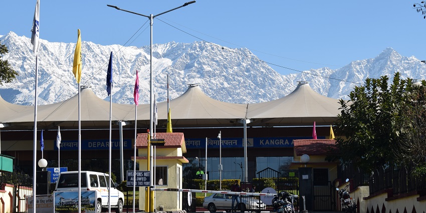 Image of the entrance of Gaggal Airport in Himachal pradesh