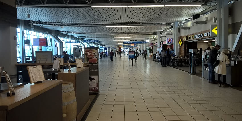 Overview of St. Louis Lambert International Airport terminal.