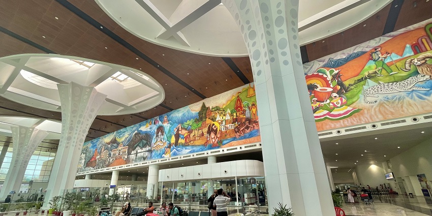 The exquisite interior of the new terminal at Jolly Grant Airport.