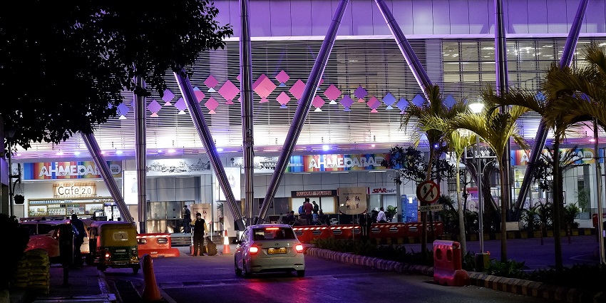 Front view of the Sardar Vallabhbhai Patel International Airport in Ahmedabad, Gujarat