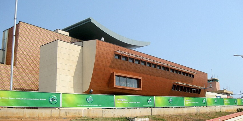 The image of the entrance of the Kotoka International Airport in Accra, Ghana.